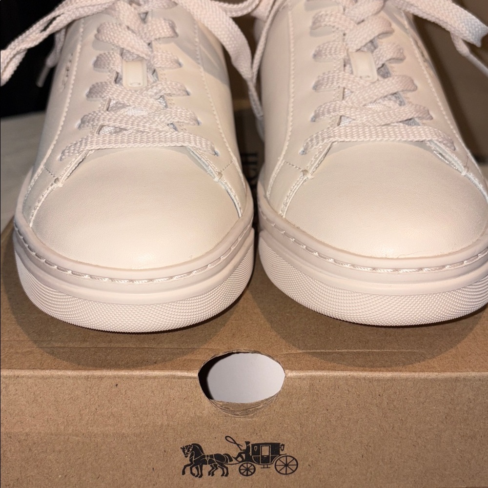 🐴 Coach High Line Leather Sneakers in Pink/Chalk. Size 10. New! - Picture 8 of 16